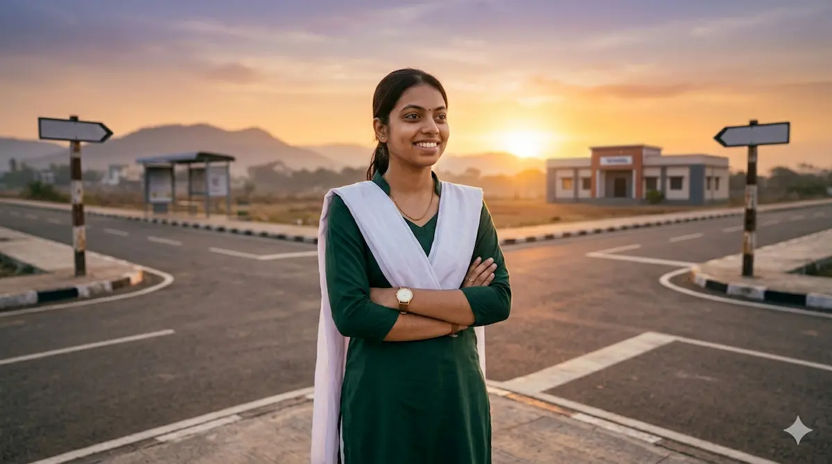 CBSE Class 10 student confidently choosing career stream after result — PCM, PCB, Commerce, Arts